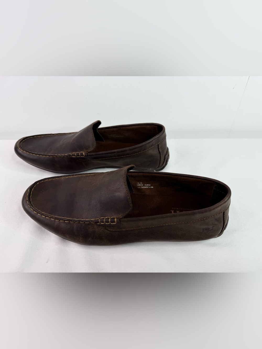 Børn Allan Casual Slip-On Brown Leather Loafers Driving Moccasin Size 10.5